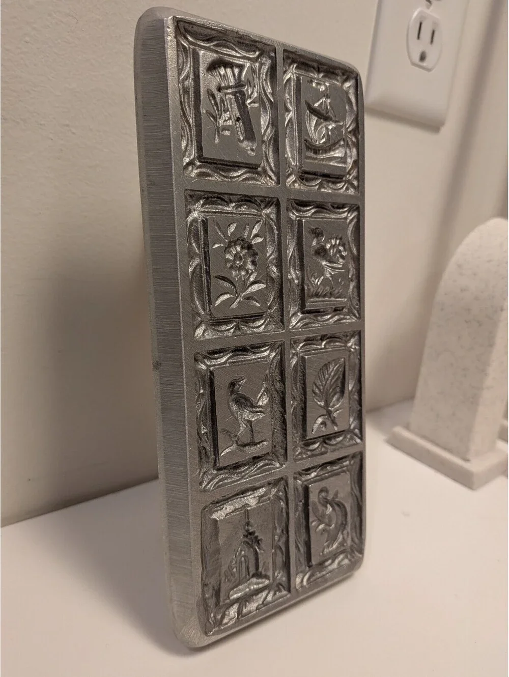 Antique Primitive Folk Ark Cookie Biscuit Chocolate Mold Handmade With Handle
